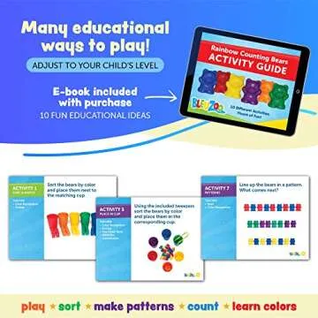 BleuZoo Rainbow Counting Bears 101-Piece Educational Set