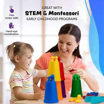 BleuZoo Rainbow Counting Bears 101-Piece Educational Set