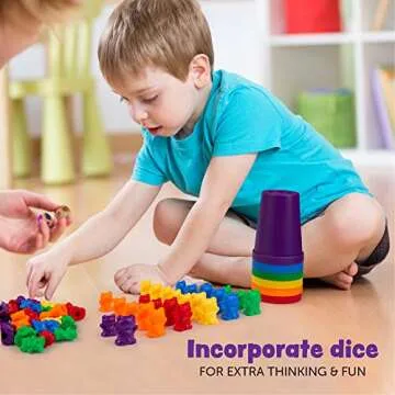 BleuZoo Rainbow Counting Bears 101-Piece Educational Set