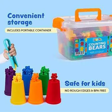 BleuZoo Rainbow Counting Bears 101-Piece Educational Set