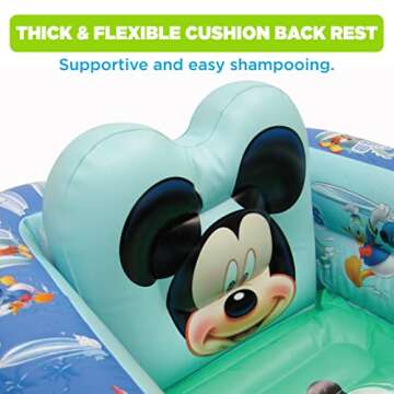 Disney Mickey Mouse Air-Filled Cushion Bath Tub - Free-Standing, Blow up, Portable, Inflatable, Safe Bathing, Baby Bathtub, Toddler Bathtub