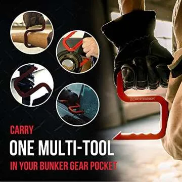 Motis - Snagger Tool for Firefighting, a Powerful Multi Tool Firefighter Gear, Firefighter Tools, Red