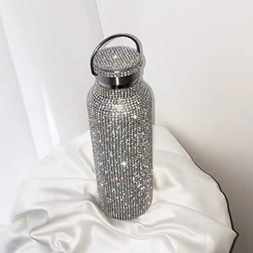 helegeSONG Diamond Water Bottle - Stylish Stainless Steel Glitter Insulated Bottle