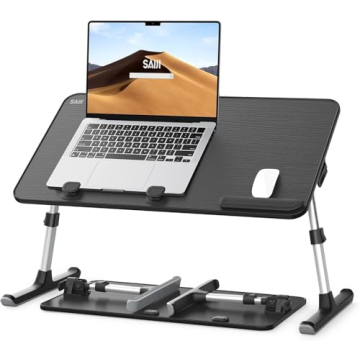 SAIJI Adjustable Laptop Desk: Ergonomic & Versatile for Bed or Couch