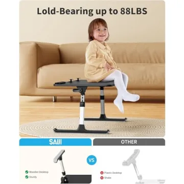 SAIJI Laptop Desk for Bed: Ergonomic & Adjustable Stand
