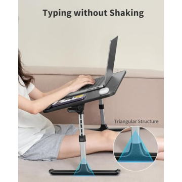 SAIJI Laptop Desk for Bed: Ergonomic & Adjustable Stand