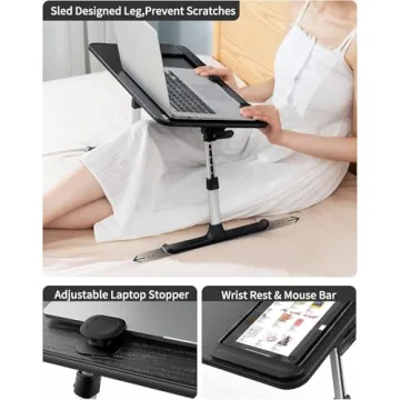 SAIJI Laptop Desk for Bed: Ergonomic & Adjustable Stand