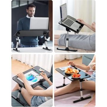SAIJI Laptop Desk for Bed: Ergonomic & Adjustable Stand
