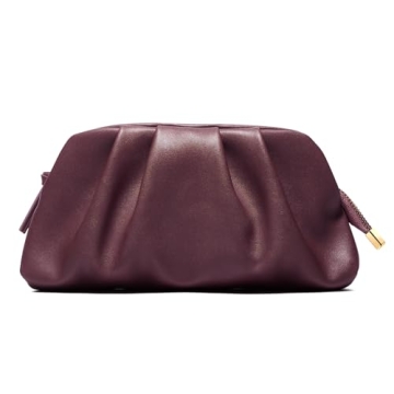 SWEETV Dressy Vegan Leather Clutch Purse for Women Formal, Soft Pleated PU Evening Clutch for Weddin...