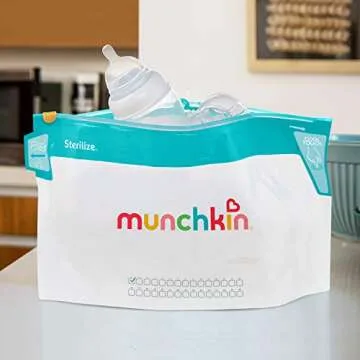 Munchkin® Sterilize™ Microwave Bottle Steam Sterilizer Bags, 30 Uses per Bag, 6 Pack