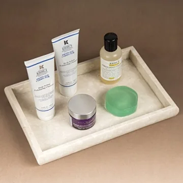 Deluxe Champagne Marble Stone Vanity Tray for Home Décor