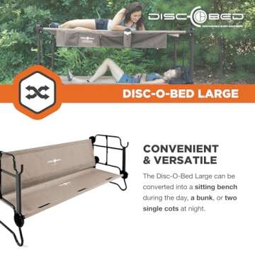 Disc-O-Bed Cam-O-Bunk Bed Large for Camping Comfort