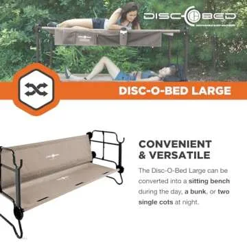 Disc-O-Bed Cam-O-Bunk Bed Large for Camping Comfort