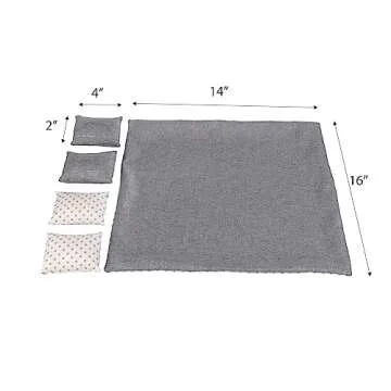 Dollhouse Furniture Queen Bed Set, Mini Bedroom Accessories for 12 inch Dolls, Grey Bedding, White Wooden Frame, 1/6 Scale