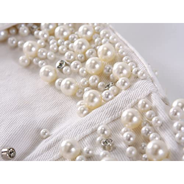 Stylish Kedera Pearl Embroidered Denim Jacket for Women