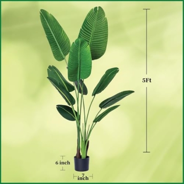 5 Foot Artificial Bird of Paradise Plant for Stunning Decor