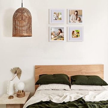 Egofine 8x8 Picture Frames - Elegant Solid Wood Set