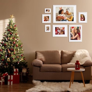 Egofine 8x8 Picture Frames - Elegant Solid Wood Set