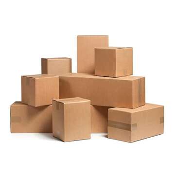 Secure Seal - 10x4x4 Pack of 50 Corrugated Cardboard Packing Shipping Mailing Moving Carton Boxes
