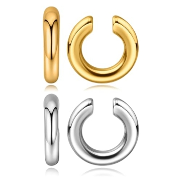 Ear Cuffs Non Piercing Aretes De Mujer Gold Chunky Earrings for Women Clip On Earrings Non Tarnish G...