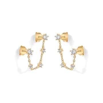 PAVOI Gold CZ Earrings for Double Piercings | Stylish & Eco-Friendly