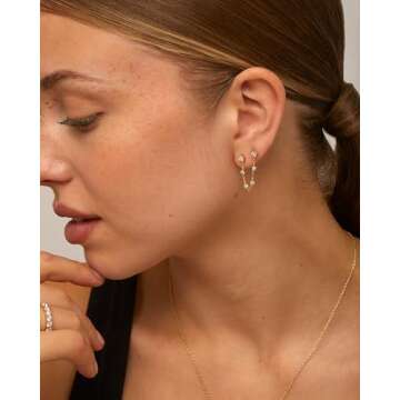 PAVOI Gold CZ Earrings for Double Piercings | Stylish & Eco-Friendly