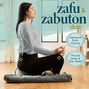 Florensi Meditation Cushion & Zabuton Meditation Mat Bundle - Velvet Elegance for Mindfulness and Co...