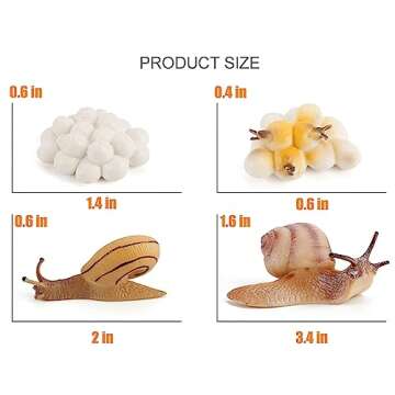 MIKNEKE Montessori Life Cycle Animal Figurines Learning & Education Toys, Plastic Insect Life Cycle Toys for Kids, Preschool Learning Activities for Toddlers (Snail)