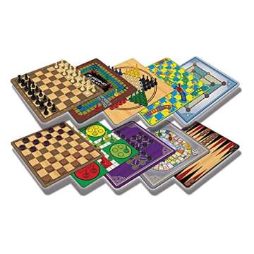 Merchant Ambassador: Classic Games, Enjoy 100 Different Games, Includes 5 Double-Sided Playing Boards, Fun for Children and Adults, For Ages 3 and up