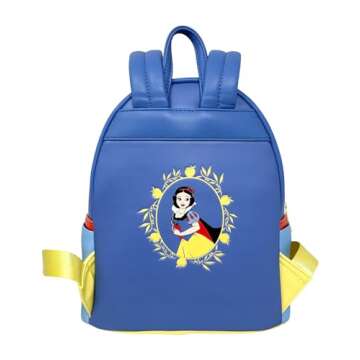 Loungefly Disney Snow White and the Seven Dwarfs Cosplay Womens Double Strap Shoulder Bag Purse