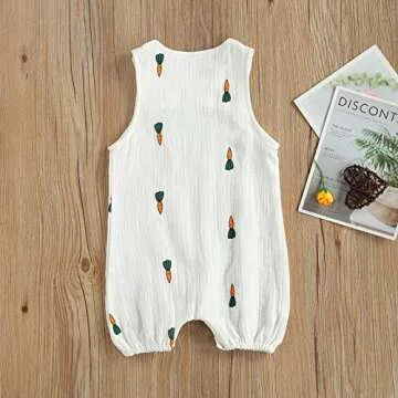 Adorable Cactus Print Baby Romper - Sleeveless Style