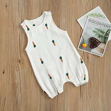 Adorable Cactus Print Baby Romper - Sleeveless Style