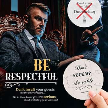 Funny Drink Coasters - House Warming Gifts New Home Couple, Decorations for Living Room Coffee Table Decor