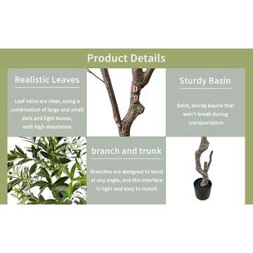 VIGGDA Artificial Tree Faux Olive Tree 8ft(3198leaves) Tall Fake Olive Plant in Pot Fake Silk Tree Faux Plants Indoor