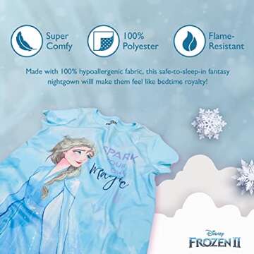 Disney Girls' Frozen 2 3-Pack Nightgown, FROZEN MAGIC 2, 6