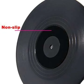 DuoMuo Coaster Vinyl Record Disk Coasters for Drinks - Tabletop Protection Prevents Furniture Damage (6 PCS Vinyl)