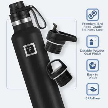 IRON °FLASK 24 Oz Insulated Water Bottle - Blue Waves