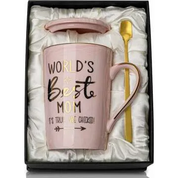 World's Best Mom - Pink Marble Coffee Cup Gift