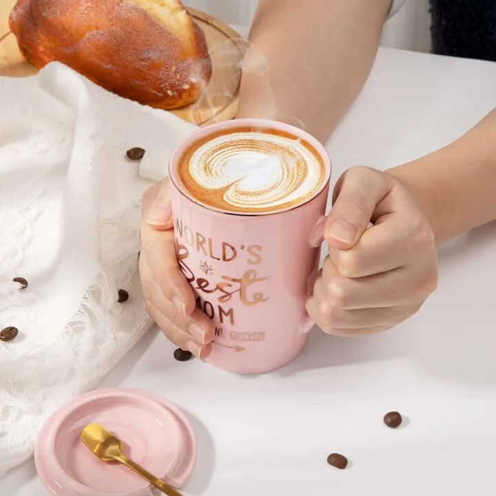 World's Best Mom - Pink Marble Coffee Cup Gift