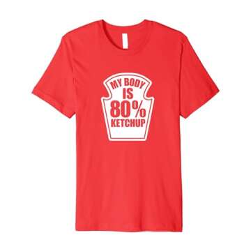 Ketchup Bottle Costume Joke Novelty Gift T-Shirt 80%