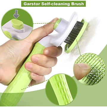 Garstor Self-Cleaning Dog and Cat Brush for Effortless Grooming