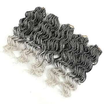 Goddess Box Braids in Silver Grey 14 Inch Crochet Hair