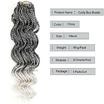 Goddess Box Braids in Silver Grey 14 Inch Crochet Hair