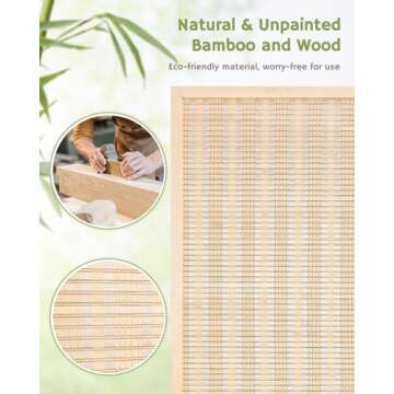 JOSTYLE Room Divider: 6ft Bamboo Folding Privacy Screen