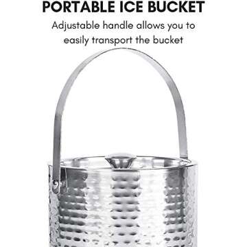 Insulated Ice Bucket with Lid for Parties and Events