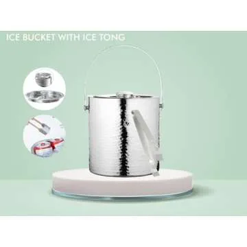 Insulated Ice Bucket with Lid for Parties and Events