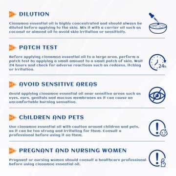 HIQILI Cinnamon Essential Oil for Spary, Diffuser, Garden and Kitchen - 100% Pure Natural - Indoor and Outdoor, 3.38 Fl Oz