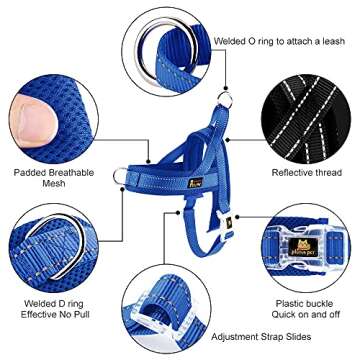 Plutus Pet No Pull Dog Harness - Breathable, Adjustable & Reflective for Maximum Comfort
