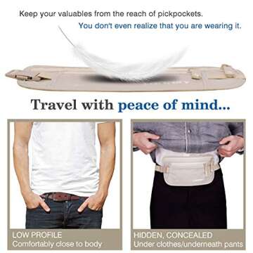 RFID Blocking Travel Money Belt for Secure Travel