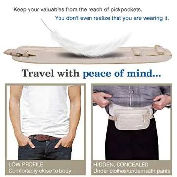 RFID Blocking Travel Money Belt for Secure Travel